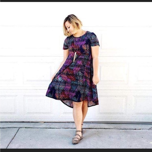 NWT LulaRoe Swing Dress Carly Patch Pocket High Low Hemline Cool Open Sleeve - Picture 9 of 11